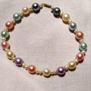 Vintage Pearlized Choker Pastel MCM Necklace
